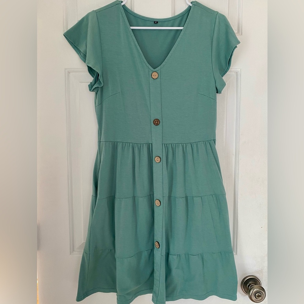 MITILLY Women's Casual T-Shirt Dresses Loose Swing Short Dress with Pockets